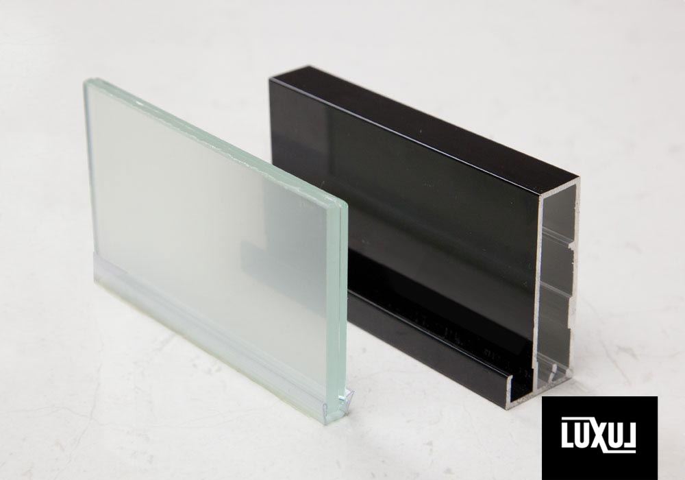 Soft White Laminated Glass Aluminium Door Insert