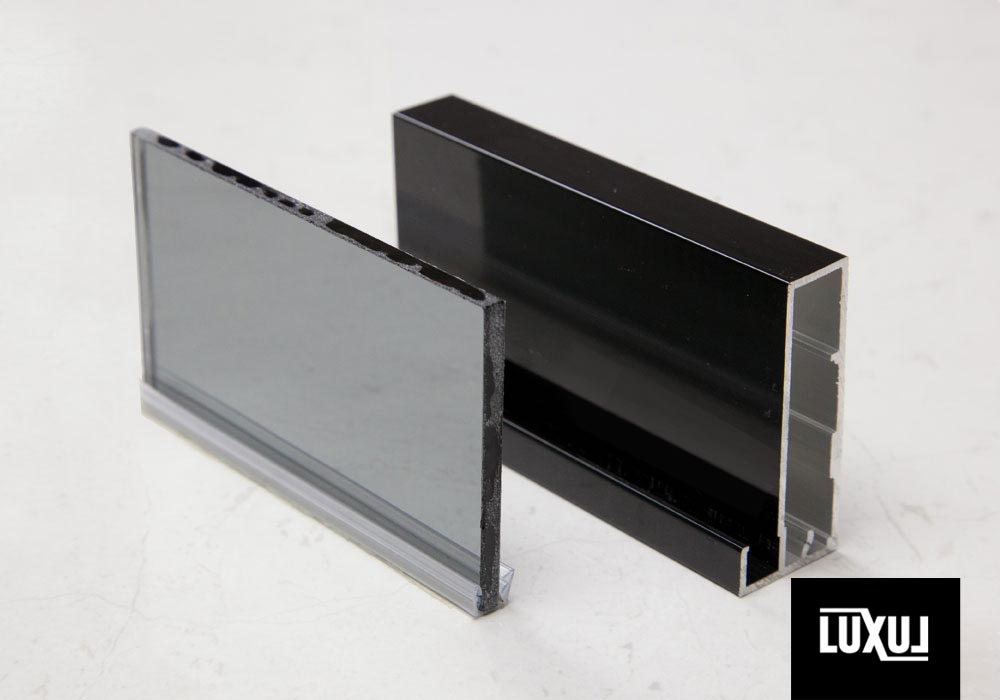 Mirror Grey Safety Glass Aluminium Door Insert