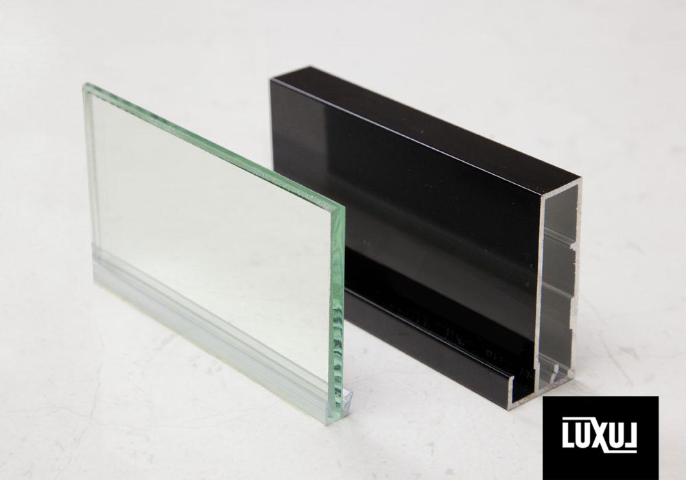 Mirror Silver Safety Glass Aluminium Door Insert
