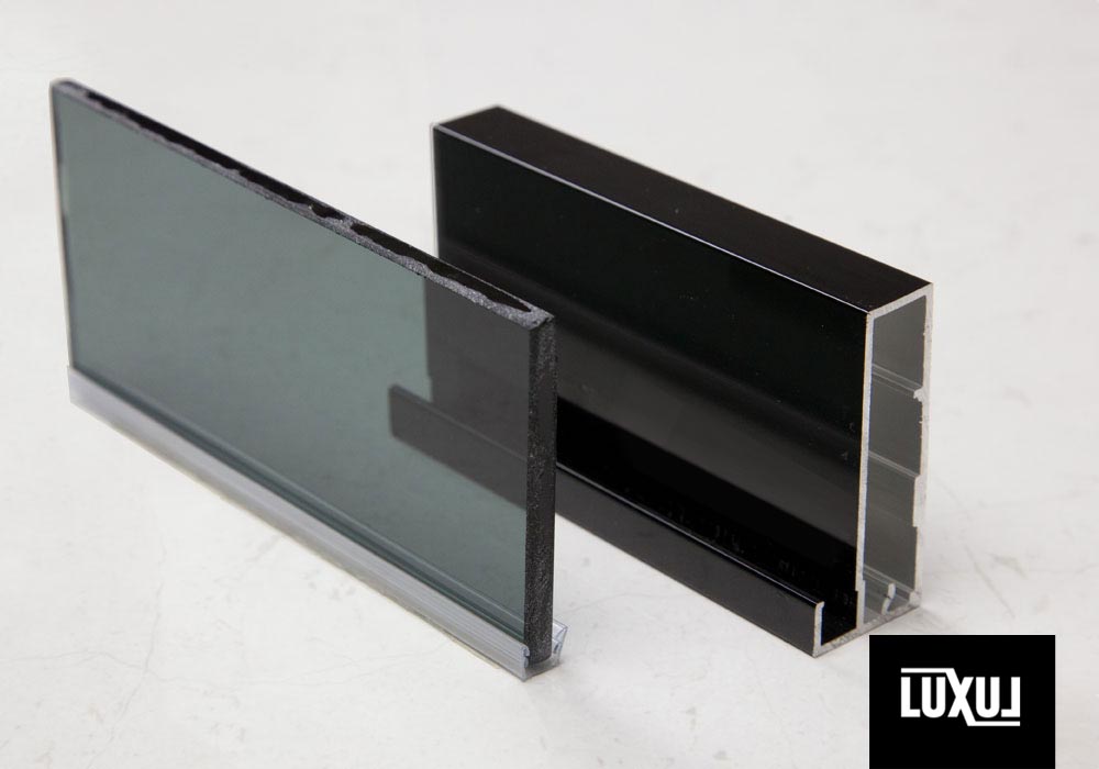 Black 60% Trans Toughened Glass Aluminium Door Insert
